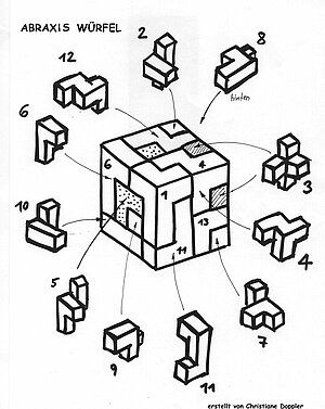 Abraxis 3D Puzzle Würfel Geduldsspiel Rätsel grün 